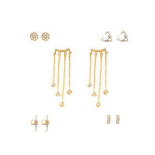 Gold Chain and Marble Earring Set