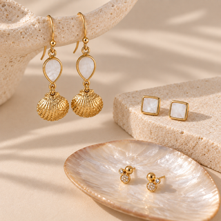 Pearl Shell Drop Earring Set - main product image