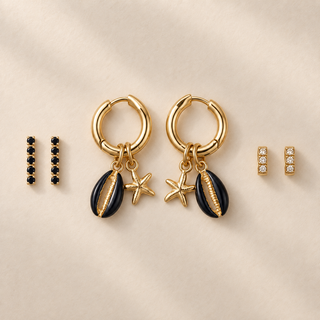 Coastal Charm Hoop and Stud Earring Set - main product image