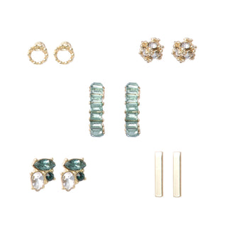 Crystal Pave Hoop Earring Set