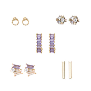 Crystal Pave Hoop Earring Set