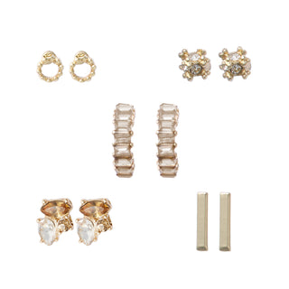 Crystal Pave Hoop Earring Set