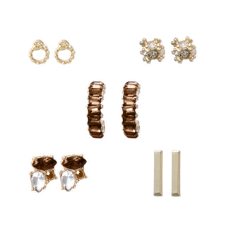 Crystal Pave Hoop Earring Set