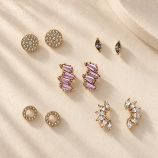 Two-Tone Cluster Post Earring Set - main product image