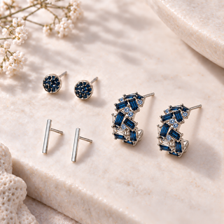 Pave Baguette Hoop Earring Set - main product image