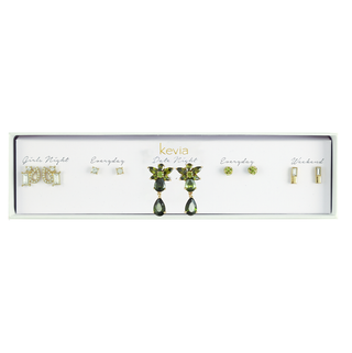 Green Drop Stone Earring Post Set