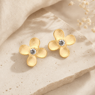 Genevieve Golden Blossom Stud Earrings - lifestyle 1