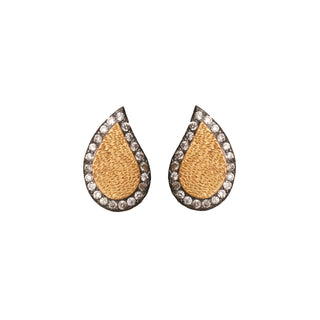 Iconography Textured Gold Teardrop Stud Earrings