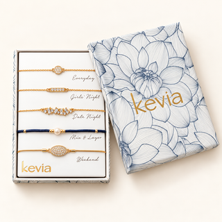 Gold & Cubic Zirconia Delicate Bracelet Set