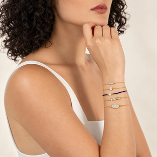 Gold & Cubic Zirconia Delicate Bracelet Set