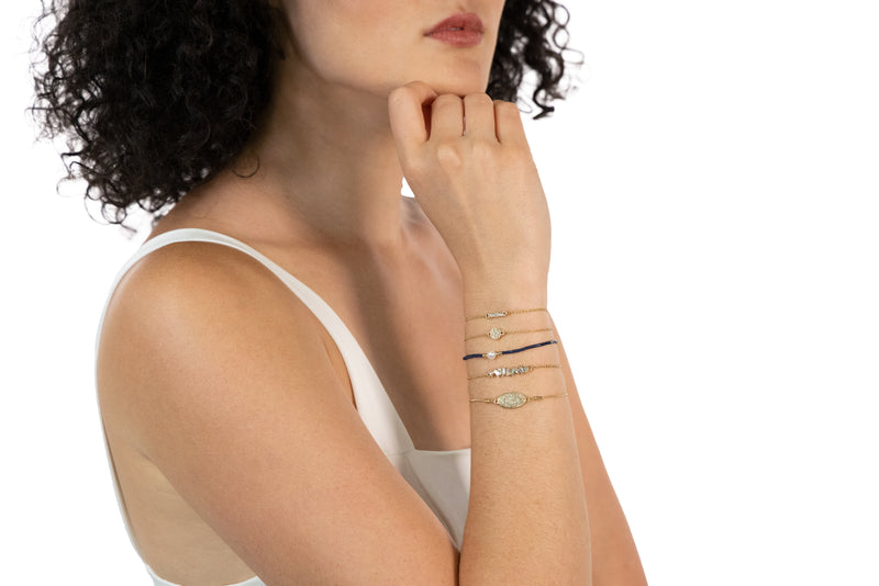 Gold & Cubic Zirconia Delicate Bracelet Set