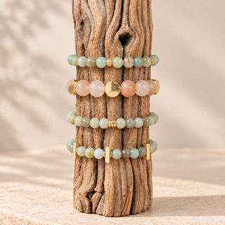 Serene Hues Beaded Stretch Bracelet Set