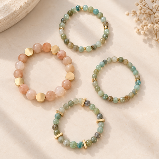 Serene Hues Beaded Stretch Bracelet Set