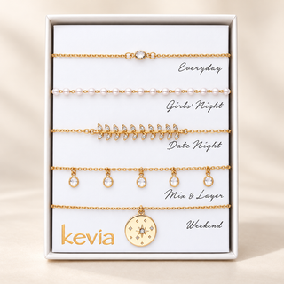 Celestial Charm and Crystal Drop Bracelet Set