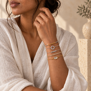 Mixed Metal & Beaded Bracelet Set