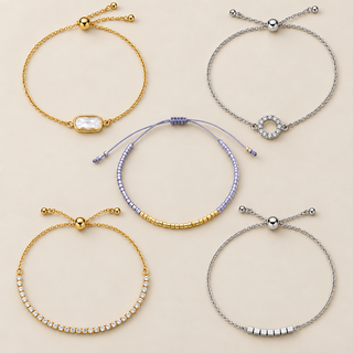Mixed Metal & Beaded Bracelet Set
