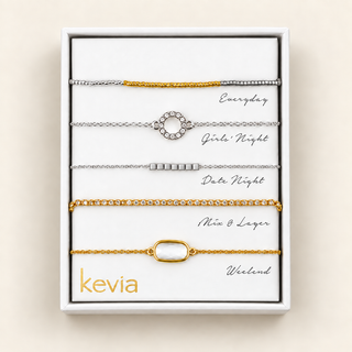 Mixed Metal & Beaded Bracelet Set