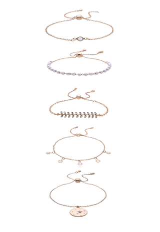 Pearl & Cubic Zirconia Themed Bracelet Set
