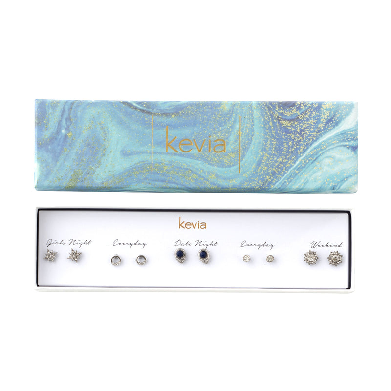 Blue Theme Post Earring Set