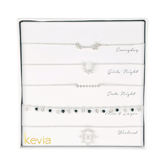 Silver Charm Themed Necklace Set