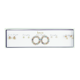 Crystal Hoop Earring Set