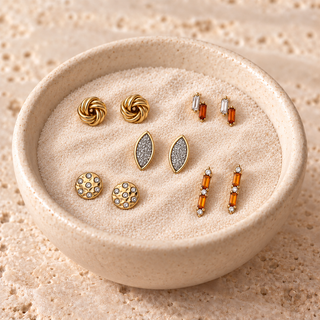 Burnt Orange and Gold Radiance Earring Set - main product image