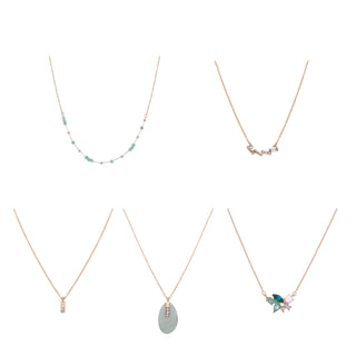 Shades of Green Stone Necklace Set