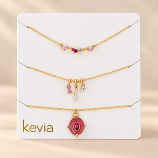 Ruby Charm Necklace Set