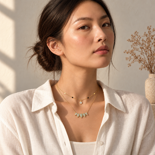 Mint Petal Necklace Set