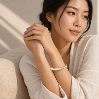 Rococo Freshwater Pearl Cuff Bracelet - model 2