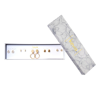 Colorful Gold Hoop Drop Earring Set