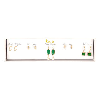 Green Onyx Drop Earring Set