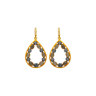 Mosaic Golden Teardrop Earrings