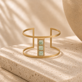 Nubia Open Cuff Bracelet with Pyramid Gemstone Accents - lifestyle 1