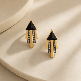 Nubia Two-Tone Fan Stud Earrings - lifestyle 2