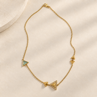 Nubia Modern Layered Triangle Charm Necklace