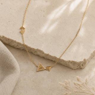 Nubia Asymmetrical Triangle Pendant Necklace - lifestyle 1