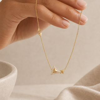 Nubia Asymmetrical Triangle Pendant Necklace - lifestyle 2