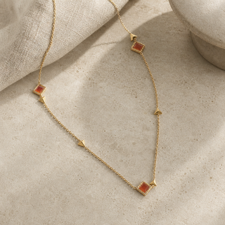 Nubia Long Geometric Charm Necklace - lifestyle 1