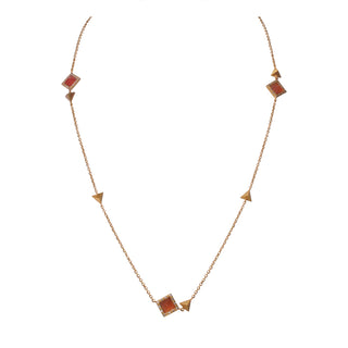 Nubia Long Geometric Charm Necklace