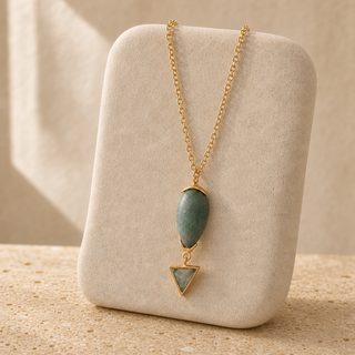 Nubia Green Teardrop Gemstone Necklace - lifestyle 1