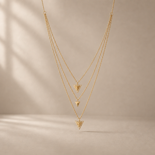 Nubia Layered Triangle Charm Necklace - lifestyle 1