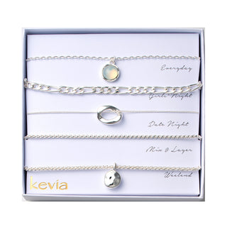 Liquid Metal and Link Chain Necklace Set