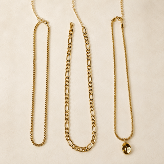 Liquid Metal and Link Chain necklace set styled product image