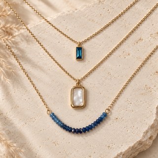 Blue Horizon Gold necklace set alternate styled image