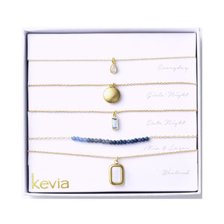 Blue Horizon Gold Necklace Set