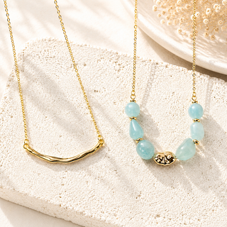 Tide and Texture Gold Necklace Set – image 1