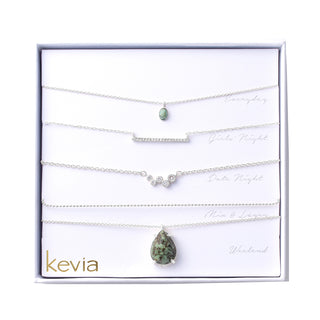 Teardrop Natural Stone Necklace Set