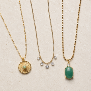 Sunlit Stone Pendant Necklace Set