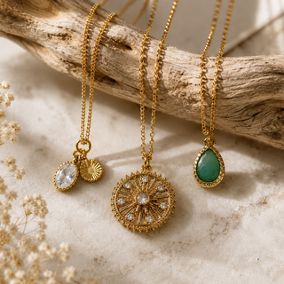 Sunburst Medallion necklace set styled product image